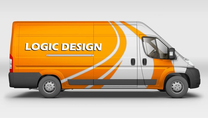 面包车车身广告样机图片