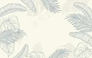 雕刻手绘花卉背景矢量图片