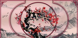 中式签到区背景图片