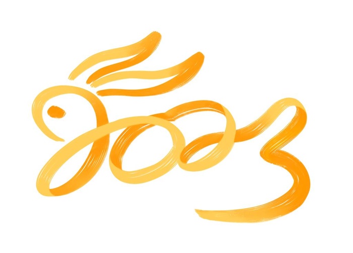 卡通2023兔子兔年手绘数字图片(4000x3000)psd模版下载