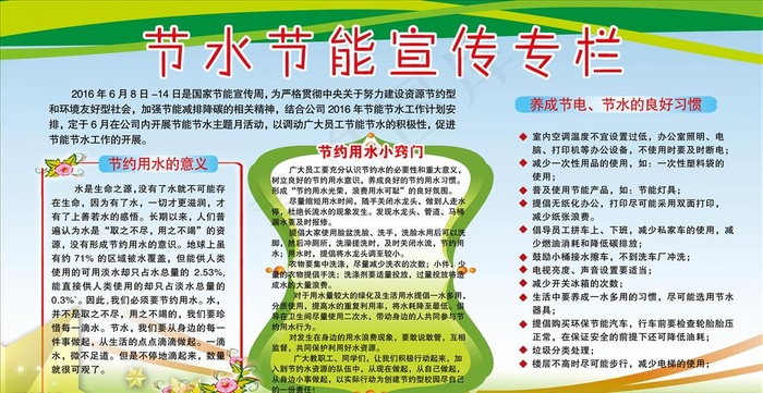 节水节能宣传栏图片psd模版下载