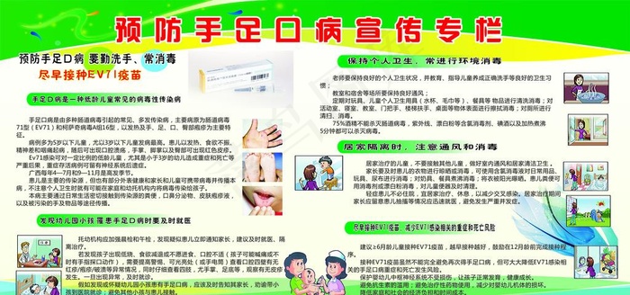 手足口病宣传栏图片cdr矢量模版下载