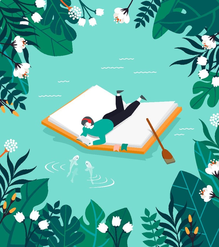 读书日插画图片