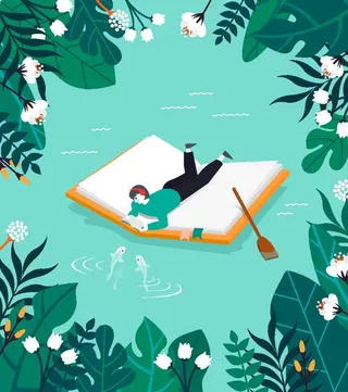 读书日插画图片