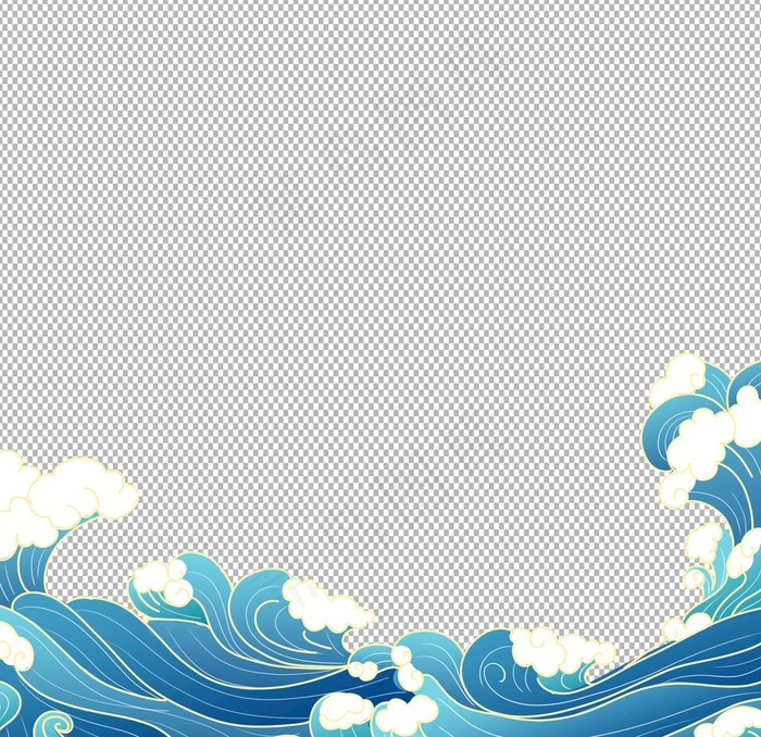 国潮浪花           图片(2000x2000)psd模版下载