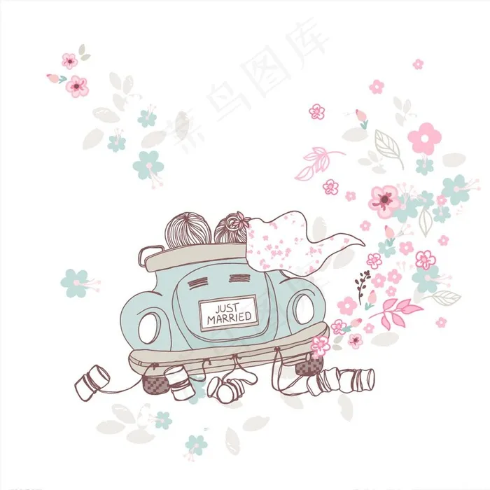 结婚车辆图片ai矢量模版下载
