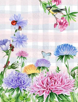 水彩花朵装饰画图片