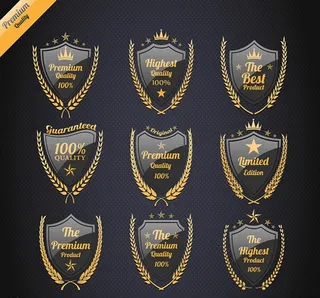 盾牌橄榄枝标签图片