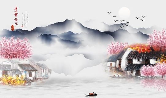 唯美水墨山水图片