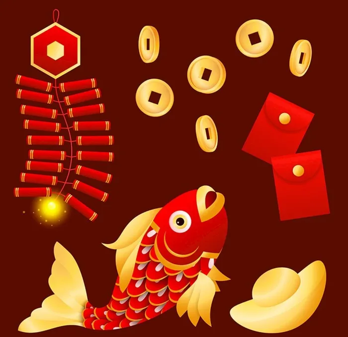 春节元素图片ai矢量模版下载