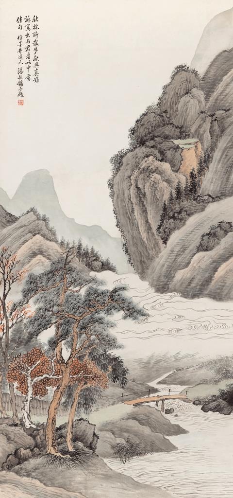 中堂画林起秋云福泽长流图片