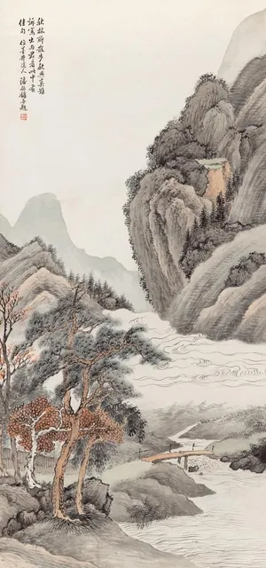 中堂画林起秋云福泽长流图片 中堂画林起秋云福泽长流图片