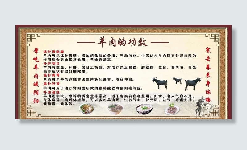 羊肉的功效图片cdr矢量模版下载