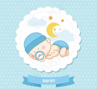 可爱婴儿标签贺卡图片