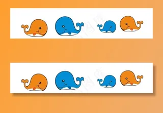 卡通海豚  矢量图图片