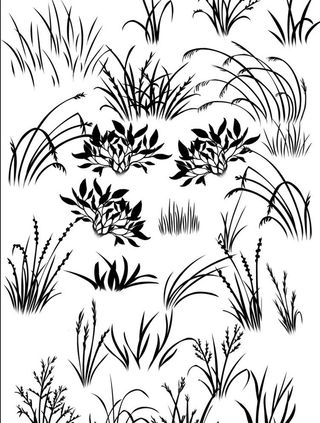 ps笔刷小草草地笔刷图片