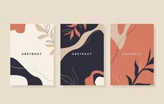 抽象简约植物图案背景底纹图片