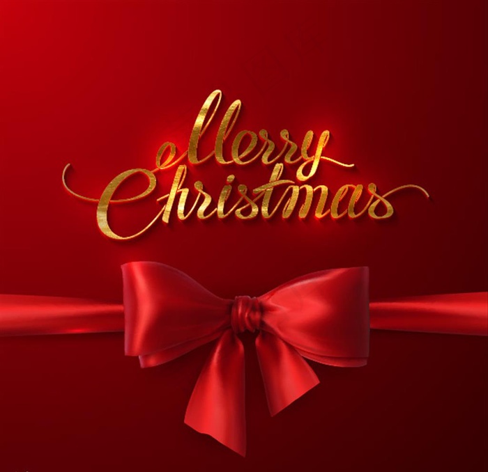 矢量红色背景上的丝带蝴蝶结图片