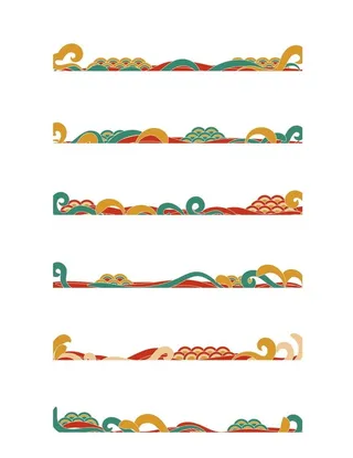 手绘国潮云纹祥云装饰素材矢量图片