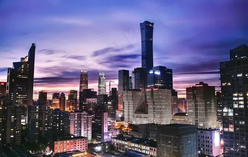 北京CBD夜景图片 北京CBD夜景图片