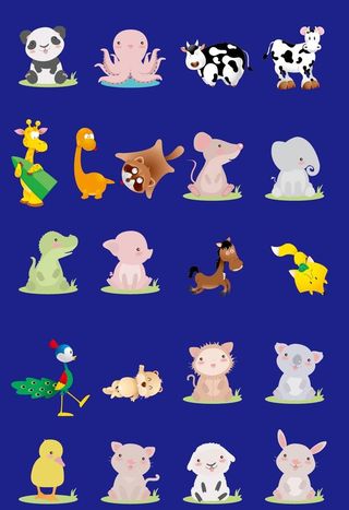 AI矢量卡通动物图片