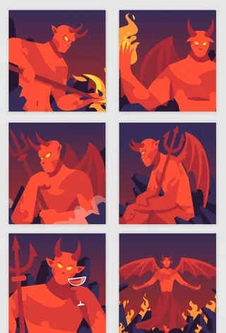恶魔插画图片