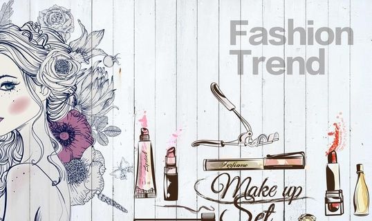 美妆背景墙图片