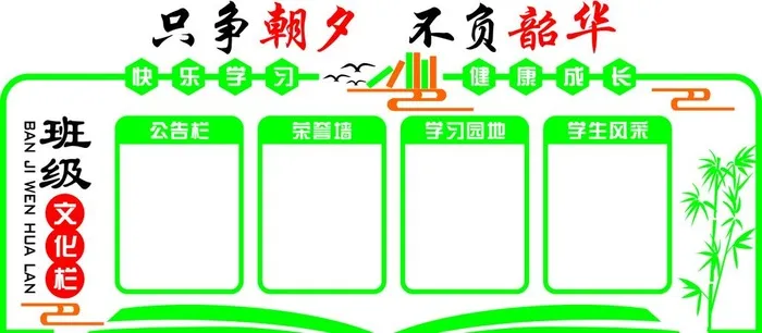 班级文化栏图片cdr矢量模版下载
