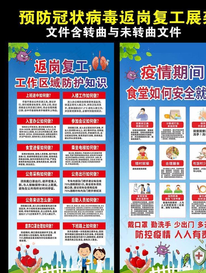 企业公司工厂返岗复工就餐指南图片cdr矢量模版下载