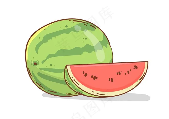 西瓜手绘图片ai矢量模版下载