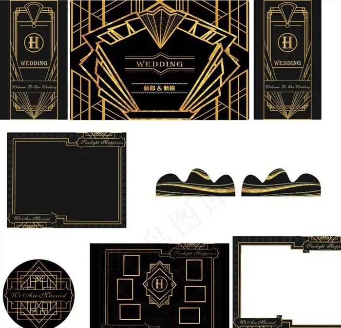 盖茨比婚礼设计图片cdr矢量模版下载