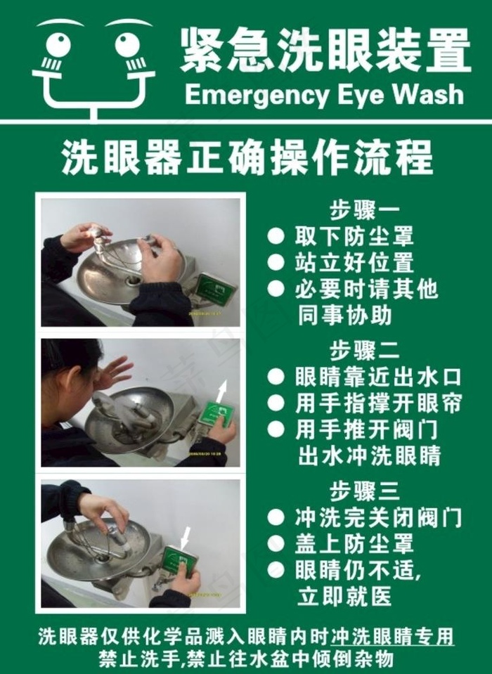 洗眼器使用说明图片cdr矢量模版下载