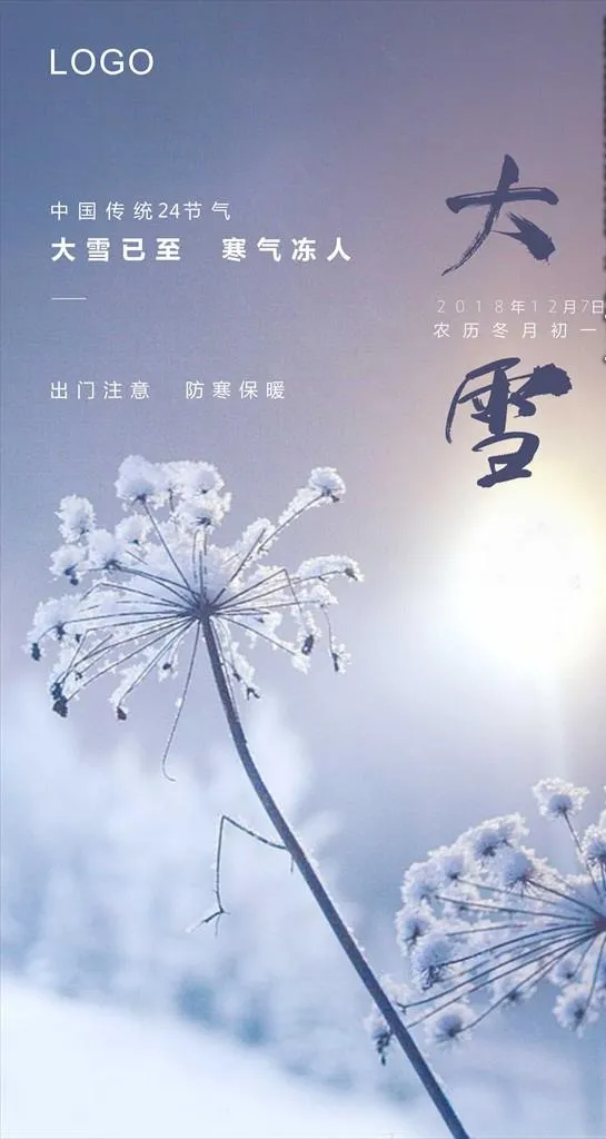 大雪节气海报图片cdr矢量模版下载