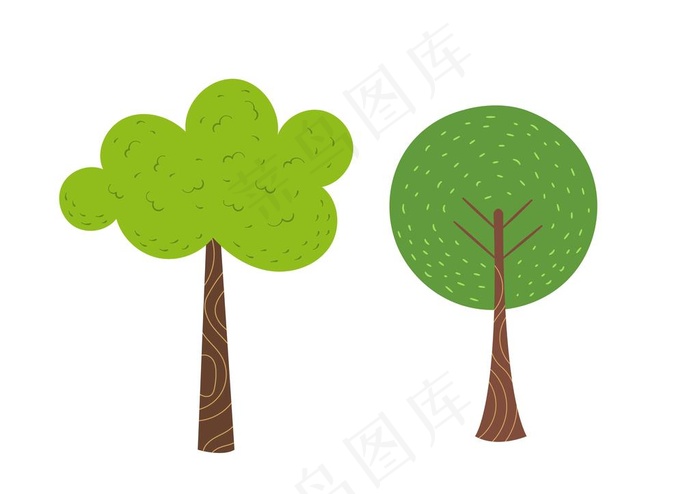 树手绘图片ai矢量模版下载