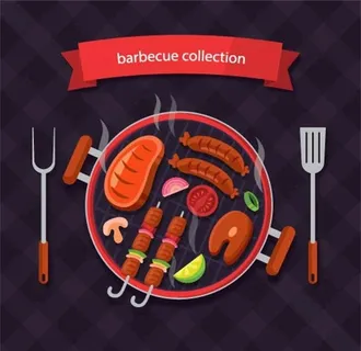 烧烤插画图片