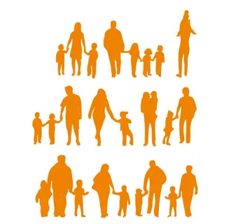 一家人剪影图片