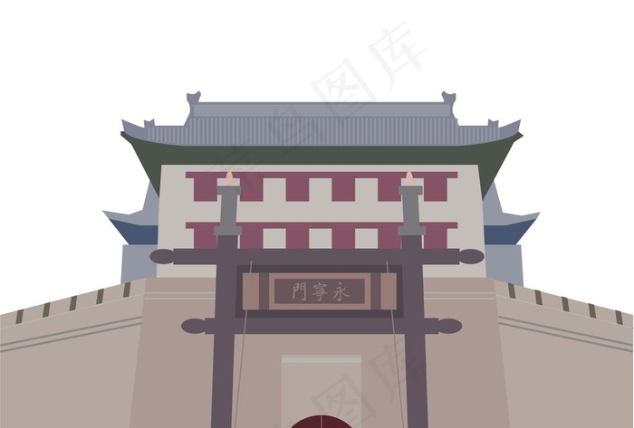 西安永宁门图片ai矢量模版下载