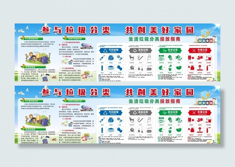 垃圾分类展板 图片