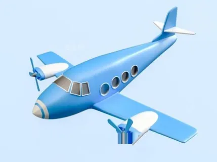 C4D 模型飞机客机oc蓝色图片