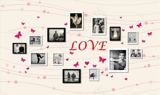 3D时尚照片墙影视背景墙图片