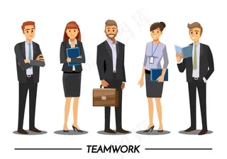 扁平化商务人士矢量素材图片