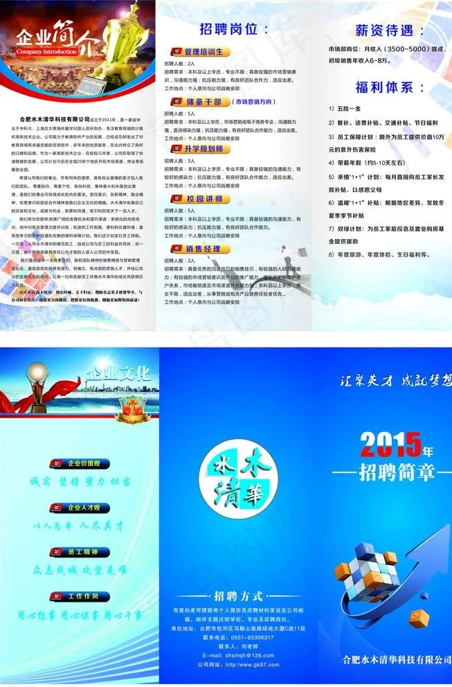 企业招聘三折页图片(300X300)cdr矢量模版下载