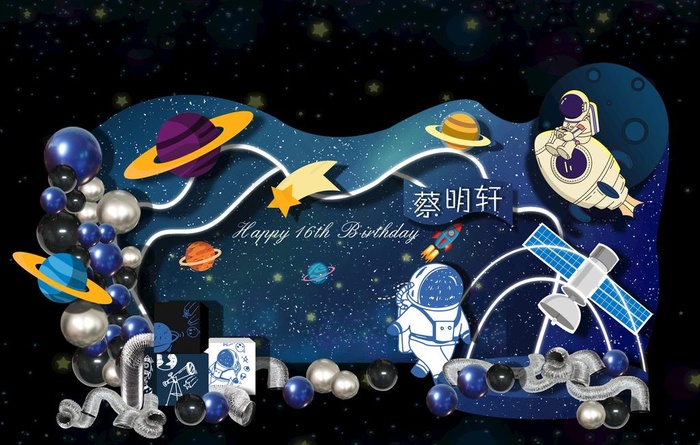 星空主题16岁派对 成人礼图片psd模版下载