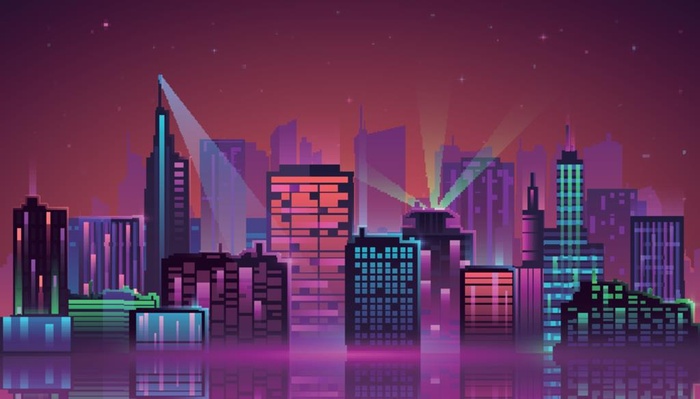 夜光渐变城市图片eps,ai矢量模版下载