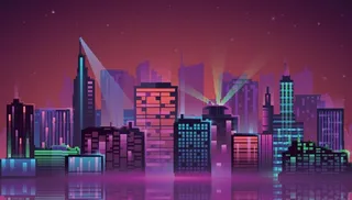 夜光渐变城市图片