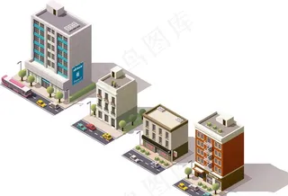 卡通楼房图片