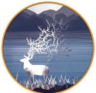 新中式 圆形 装饰画图片