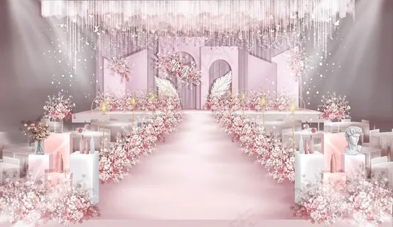 粉色梦幻婚礼图片