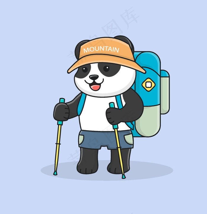 熊猫图片ai矢量模版下载