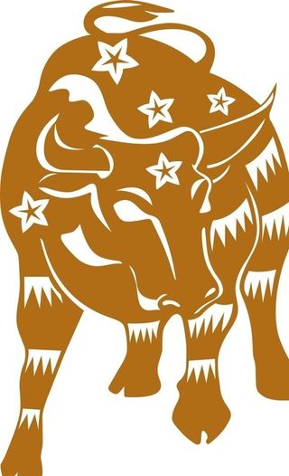牛年烫金剪纸牛装饰图案图片
